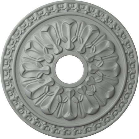 Ekena Millwork Warsaw Ceiling Medallion (Fits Canopies up to 3 1/2"), 18"OD x 3 1/2"ID x 1 3/8"P, Primed White CM18WA